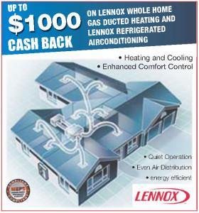 Home Ducted Heating and Lennox Refrigerated Airconditioning